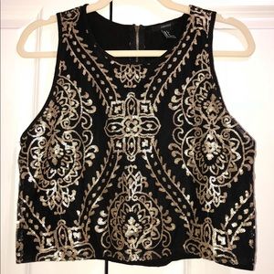 Black and Gold crop top
